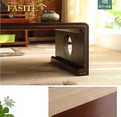 FashionJapanese Vintage Indoor Wood Furniture Asian Style Coffee Tea Living Room Low Table Rectangle 50*40cm Tatami