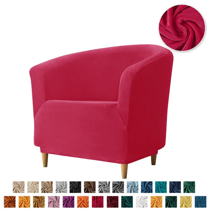 Velvet Tub Cover Chair Jacquard Single Seat Sofa Slipcover 1 Seate Living Room  Furniture Couch Washable Club Armchair Cover