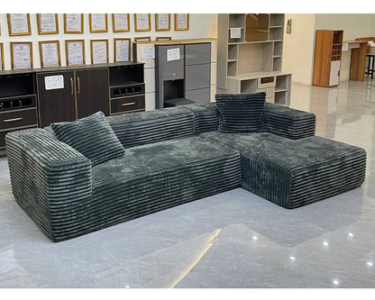 Cashmere corner compression fabric L-shaped block small apartment combination lazy right angle compression sofa