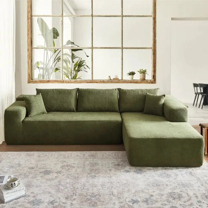 Modern tufted combination fabric compression combination sofa set L-shaped corner unit hotel villa apartment living room use