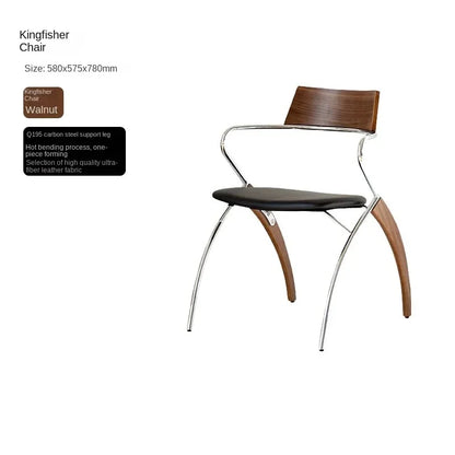 Antique Danish Designer Dining Chair Retro Simple Household Solid Wood Backrest Armchair Net Red Coffee Shop Leisure Chair