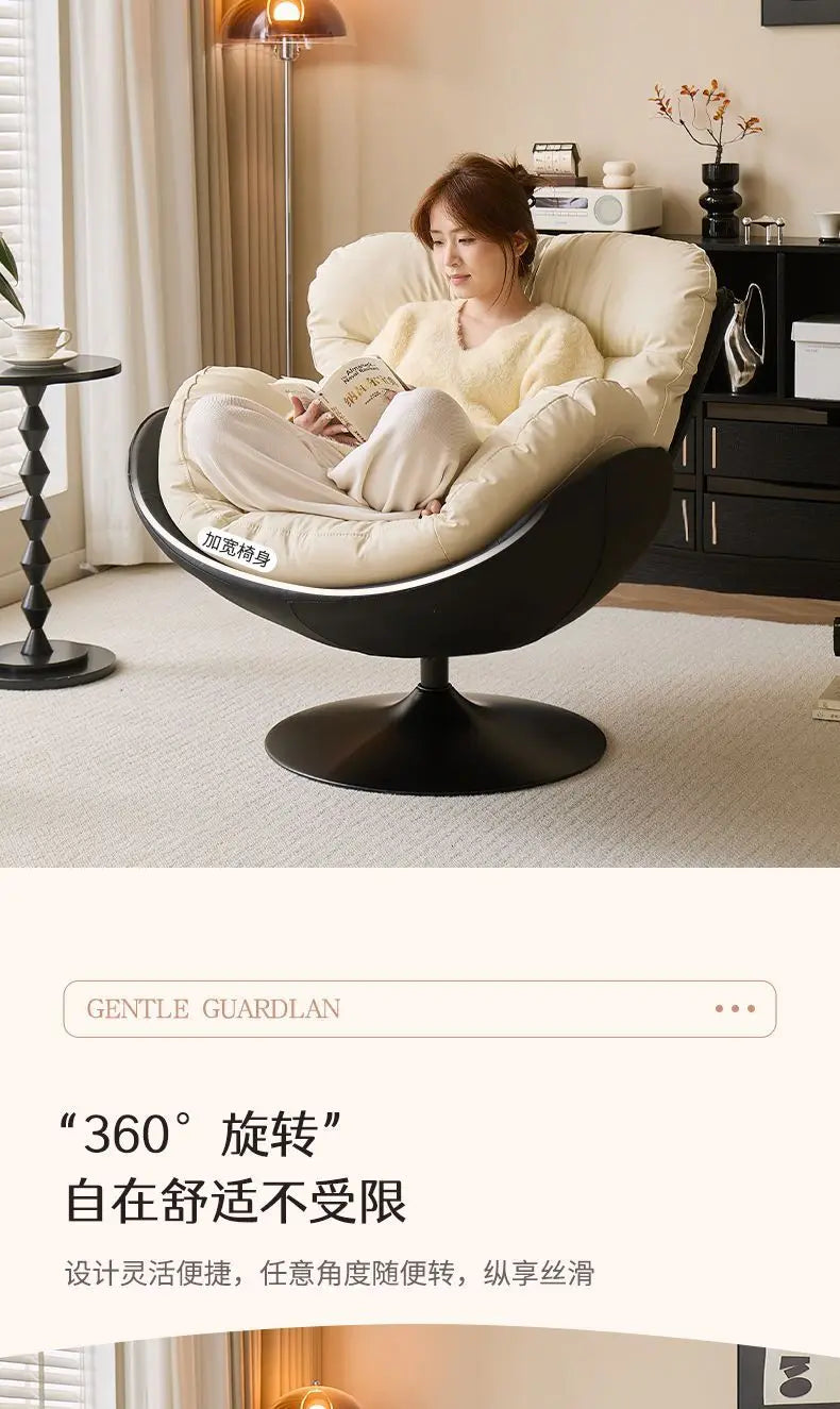 Nordic Luxury 360 Degree Rotating Egg Lazy Rocking Chair Leisure Single Sofa for Balcony Living Room Comfortable Relax Lounge
