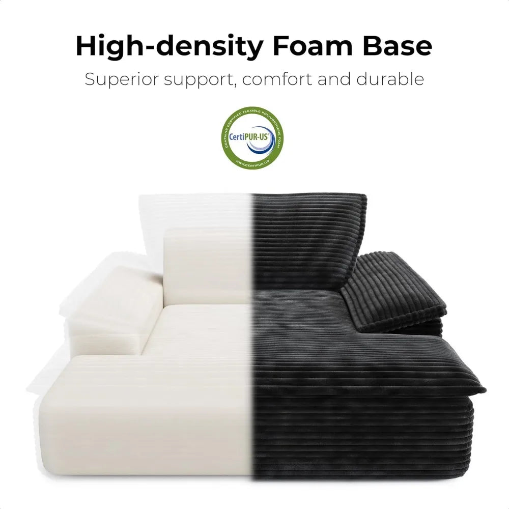 Nordic Sofabed Vacuum Compression Sofa Bed Modern Simple Lazy Sofa Bed  Thick Strip Velvet Large Sofa Bed Living Room Furniture