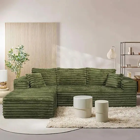 Couch with L-Shape Chaise,Modern Modular Sofa with Deep Seat, Upholstered Couches