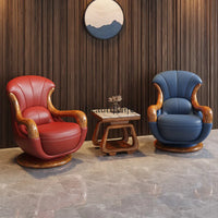 Modern new Chinese ebony top layer cowhide European simplicity Italian minimalism