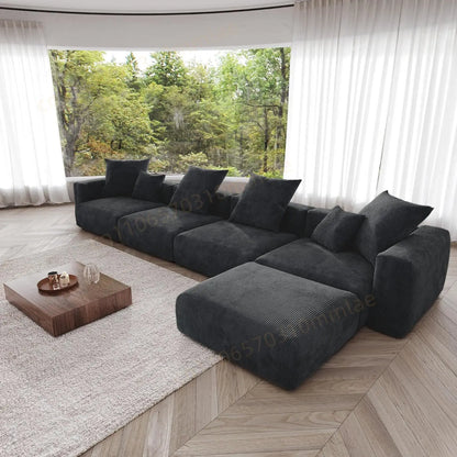 DIGGERA 181" Oversized Compressed Sofa Boneless Couch Modular Sofas for Living Room Huge 4-Seats Sectional Couches with Chaise