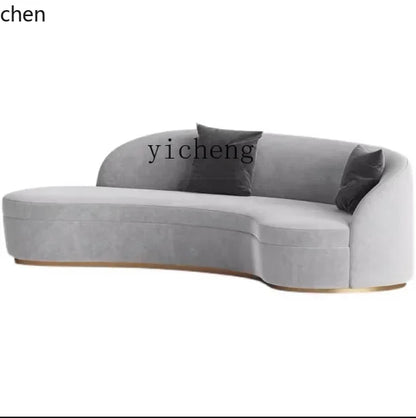 ZMLhigh-end beauty salon club stainless steel curved sofa modern light luxury metal clothing store sofa