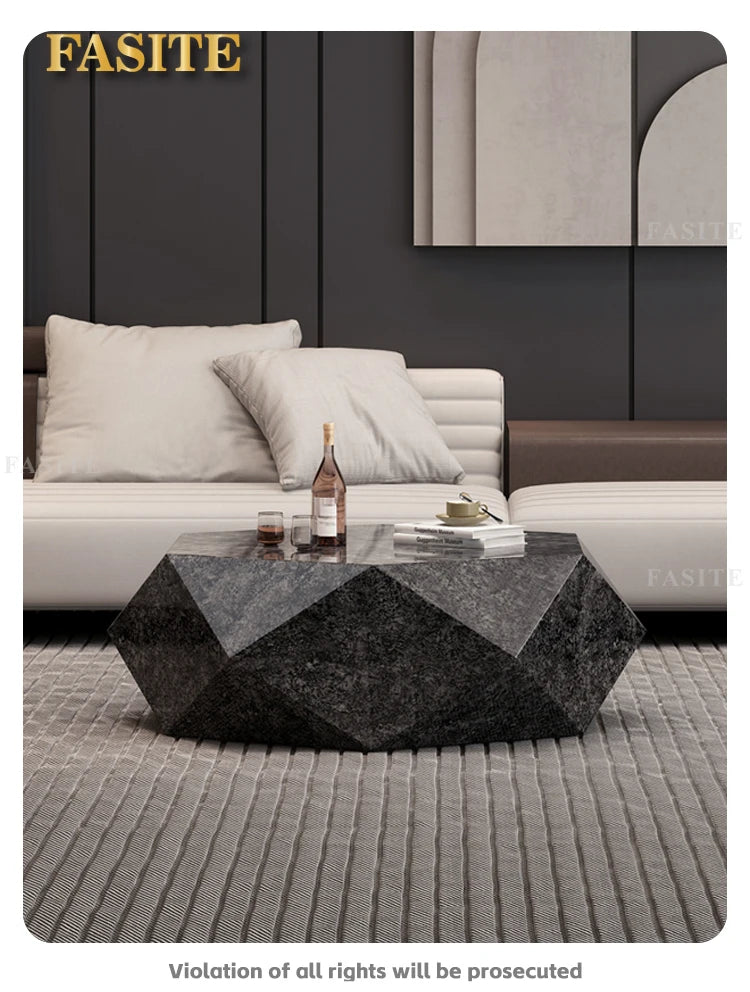 Modern Minimalist Luxury Diamond Stainless Steel Coffee Table Living Room Furniture Shaped  Center Table Tea Table Escritorios