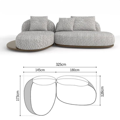 Log Style Furniture Modern Simple Modern Morocco Fabric Sectional Sofas