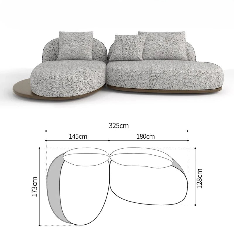 Log Style Furniture Modern Simple Modern Morocco Fabric Sectional Sofas