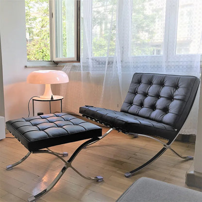Designer Vintage Barcelona Chair Modern Simple Leather Barclon Italian Personality Single Lounge Chair