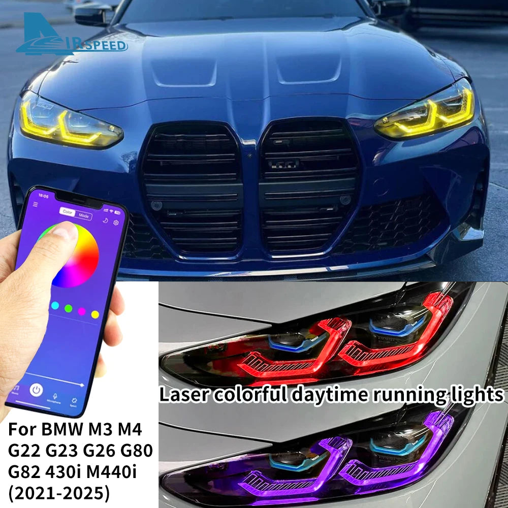 For BMW G80 G82 G22 G23 G26 Laser Headlight Upgrade Kit Left Right RGB DRL APP Control LED Module Direct Fit OEM Style 2021 2025