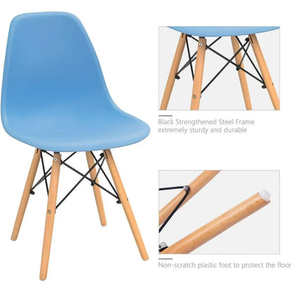 Furmax Modern Style Dining Chair Mid Century Modern DSW Chair, Shell Lounge Plastic Chair for Kitchen Chairs Set of 4(White)