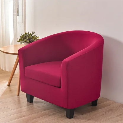 Elastic Club Chair Covers Solid Color Bath Tub Sofa Covers Single Cafe Bar Armchairs Slipcovers with Seat Cushion Cover Home