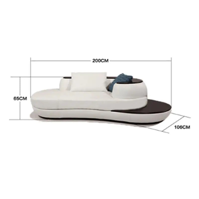 Combinaison de canapés en cuir courbés créatifs, style luxe léger, pour salon, appartement de petite et moyenne taille, moderne et simple