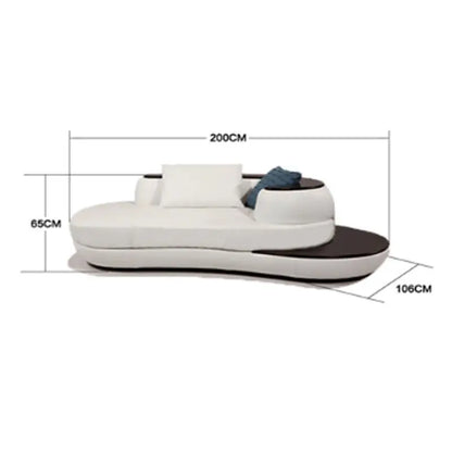 Combinaison de canapés en cuir courbés créatifs, style luxe léger, pour salon, appartement de petite et moyenne taille, moderne et simple