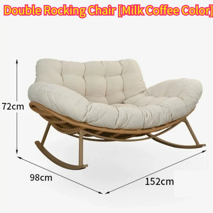 Lazy Rocking Chair Double Lounge Chair Single Sofa Chair Rattan Balcony Home Leisure and Comfortable Lunch Break Can Sleep