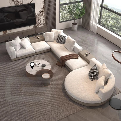 L-shaped sofa home furniture simple style white sofa set modern living room leather fabric combination sofa