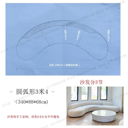 NNFrench Wind Circular Arc Corner Multi-person Size Apartment Waterproof And Erasable
