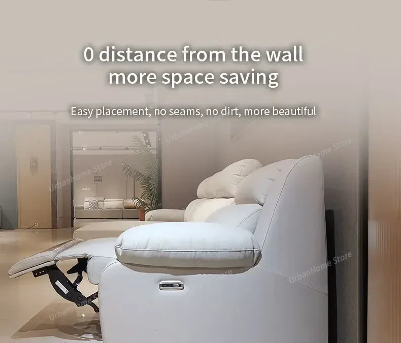 L-shaped Living Room Sofa Leather Electric Recliner Sofa Multi-functional Sofa Bed Folding Small Furniture with Storage Space