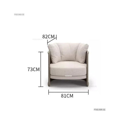 Luxury Rattan Outdoor Sofas Retro Garden Furniture Leisure Home Balcony Patio Set Nordic Rainproof and Sunproof Rope Sofa Chair