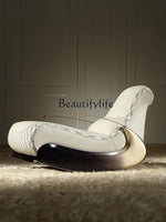 S Modern Italian Light Luxury Rocking Chair Leather Recliner Leisure Chair Single Sofa Rocking Chair