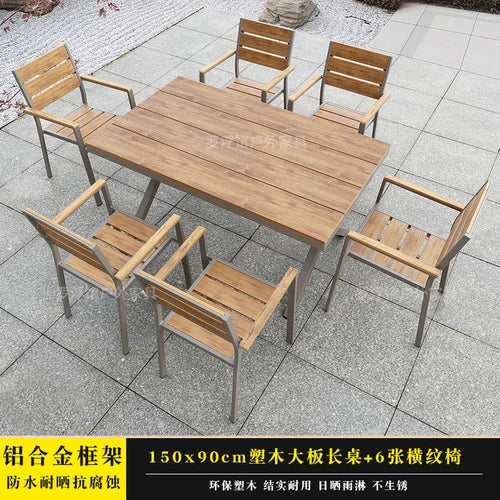 Courtyard table and chair outdoor balcony waterproof and sunscreen garden outdoor leisure table and chair combination