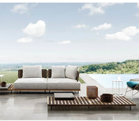 Solid Wood Rattan Sofa Home Leisure Patio Furniture B&B Villa Nordic Sofa Chair Combination Luxury Outdoor Garden Furniture Sets