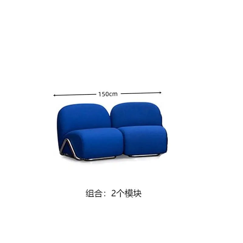 Customized single sofa antique living room stainless steel fabric arc