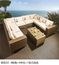 Terrace Modern Garden Sofas Outdoor Combination Courtyard Nordic Garden Sofas Waterproof Pe Rattan Furniture Sofá Jardín MHHYSF