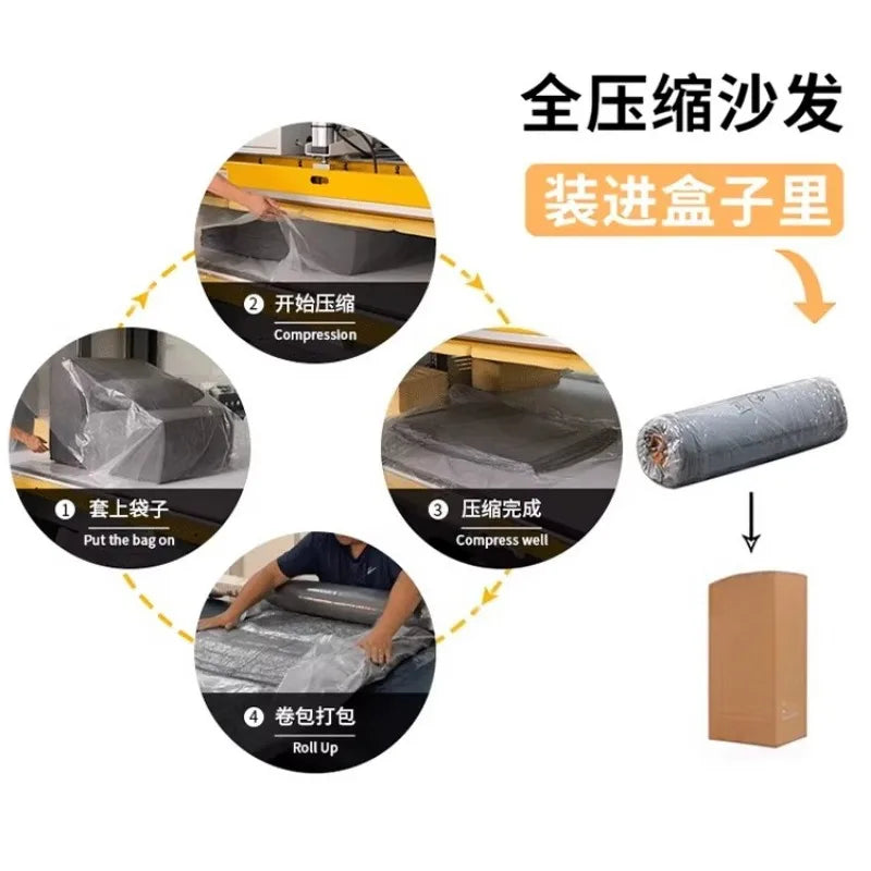 Compression sofa tofu block corduroy simple light luxury compression L-shaped corner sofa