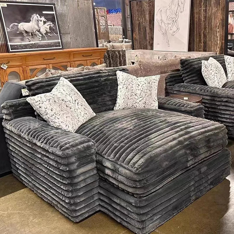 Light luxury lazy corduroy down cloud sofa wide sitting deep winter and summer removable and washable living room bedroom sofa