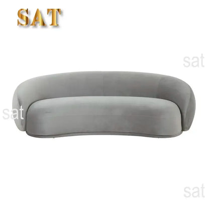 For Modern Velvet Round Arm Curved Sofa Large Couch Lounge Sofa for Home Hotel Furniture