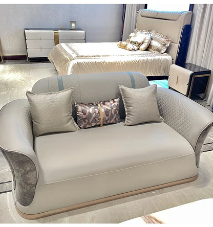 Light luxury modern Italian high-back leather sofa combination TF