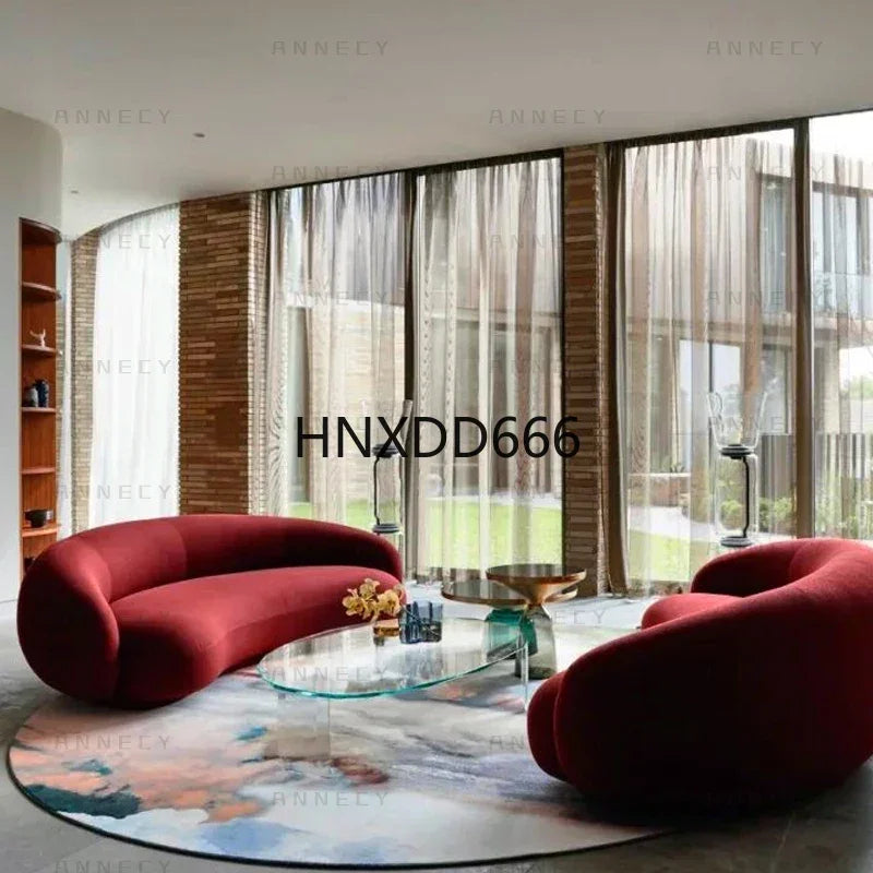 Lounge Curved Living Room Sofas Modern Luxury Nordic Sofas Floor Sofas Air Cloud Curved Designer Relaxing Wood Divano Furniture