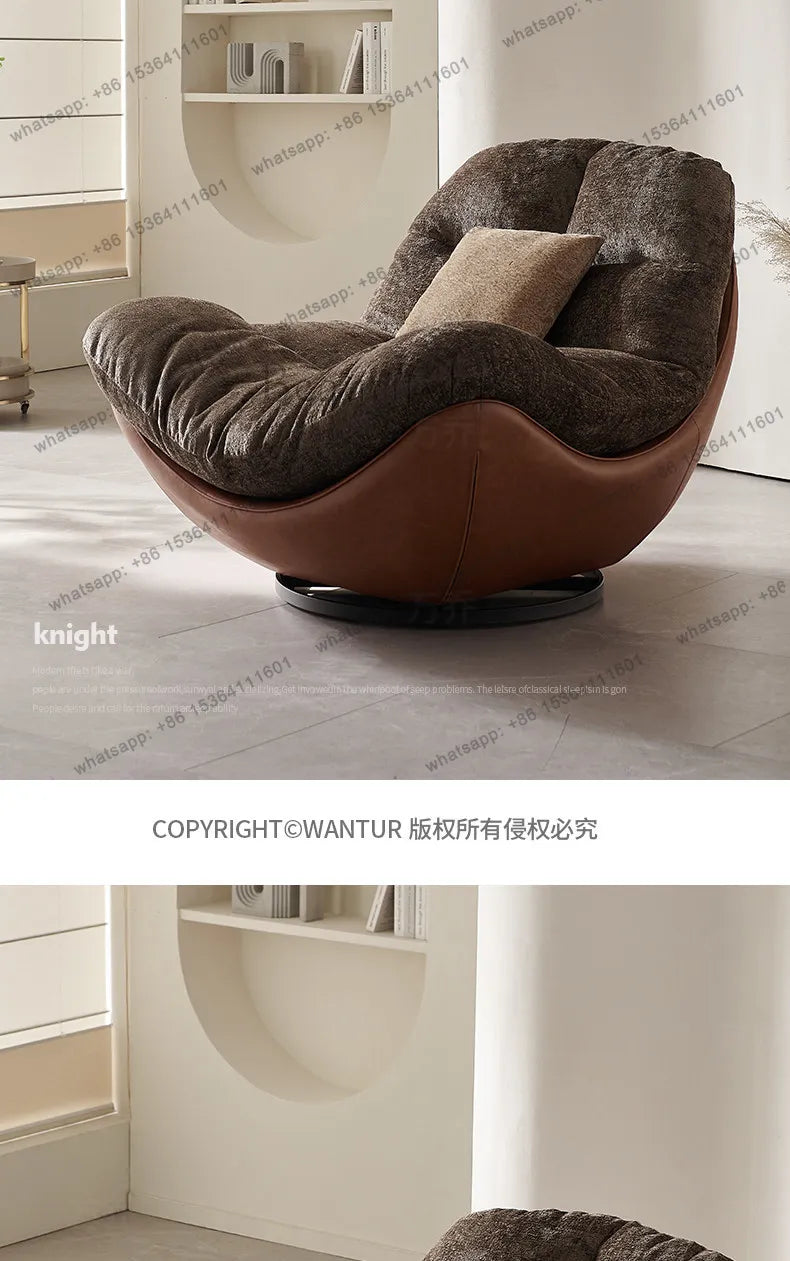 Italian minimalist lazy sofa chair modern simple living room bedroom home balcony swivel chair