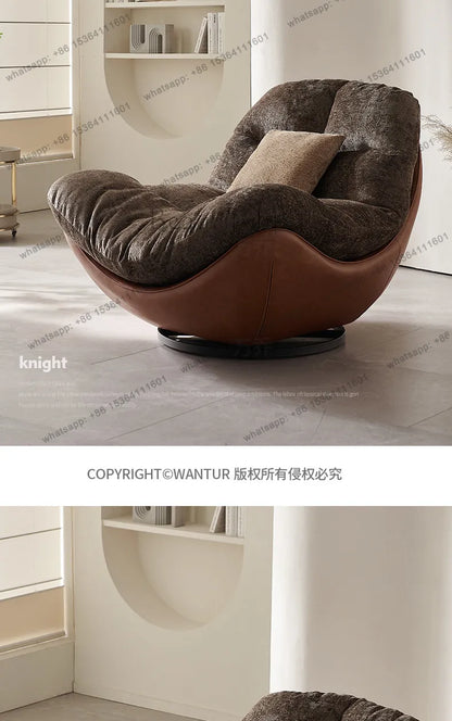 Italian minimalist lazy sofa chair modern simple living room bedroom home balcony swivel chair
