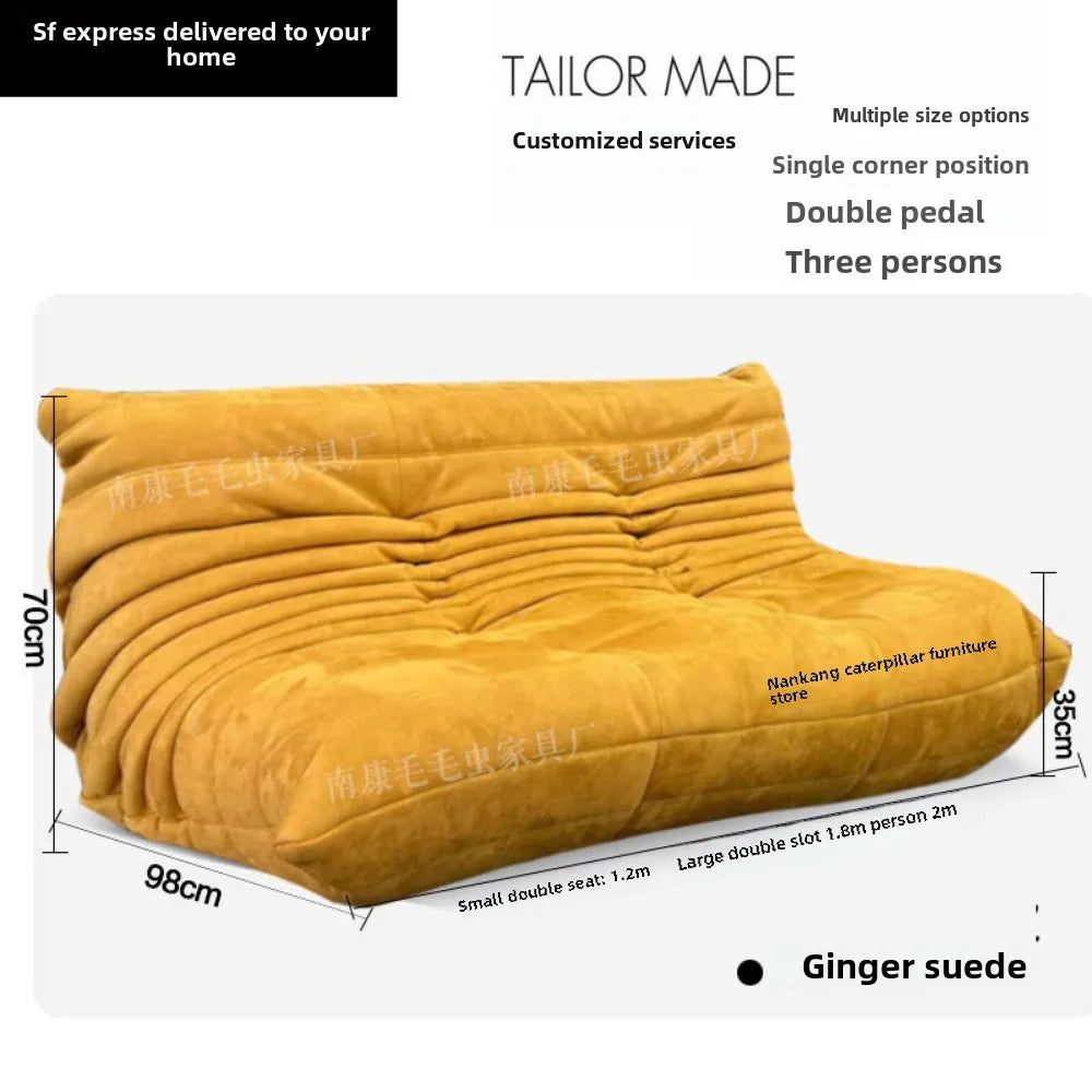 Caterpillar sofa three-person togo full sponge high rebound Internet celebrity living room leisure area sofa famous small sofa