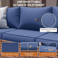 PatioLix Furniture Set, 6 Pieces Outdoor Sectional Sofa Set with Storage Table