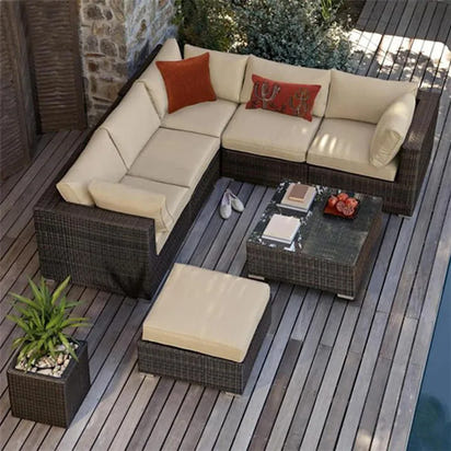 Outdoor sofa combination courtyard garden balcony leisure rattan chair