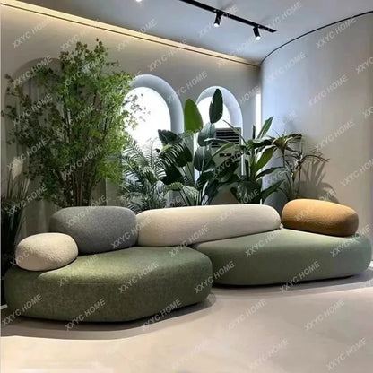 DBFVelvet pebble normcore living room beauty salon reception rest area compression sofa z626 310*130*75