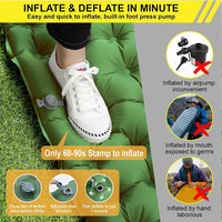 Outdoor 2 Persons Travel Bed Air Mat Double Sleeping Pad for Camping Self-Inflating Mat Sleeping Mattress with Pillow for Hiking