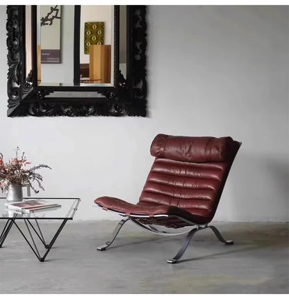Retro Iron Sofa Chair, Antique Style Stainless Steel Leisure Chair, Family Living Room Balcony, Casual Italian Minimalism