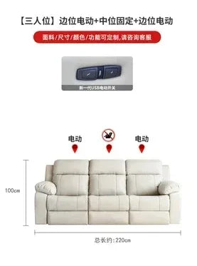 ReclinerMassage Bed Electric Accent Chair Lounge Cheslong Leather Italian Furniture