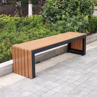 Meubles urbains modernes banc de jardin banc en acier inoxydable sièges de parc jardin en bois Patio extérieur bancs en acier inoxydable