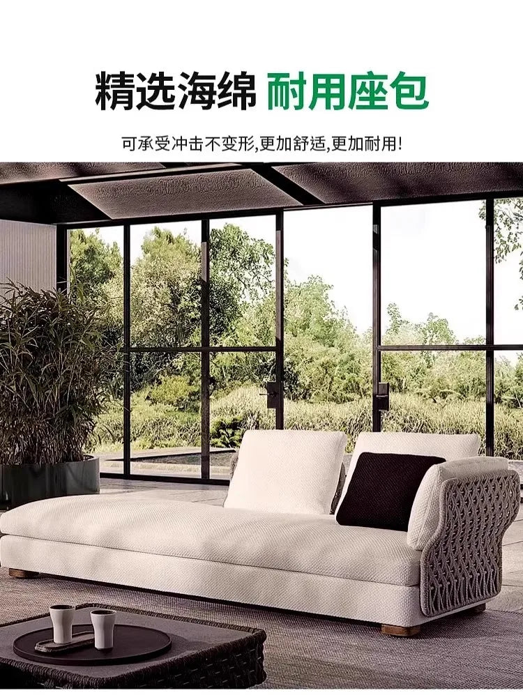Homestay Outdoor Sofas Courtyard Leisure Balcony Garden Sofas Accent Wicker Woven Wicker Chair Furniture Arredo Giardino Lshysf