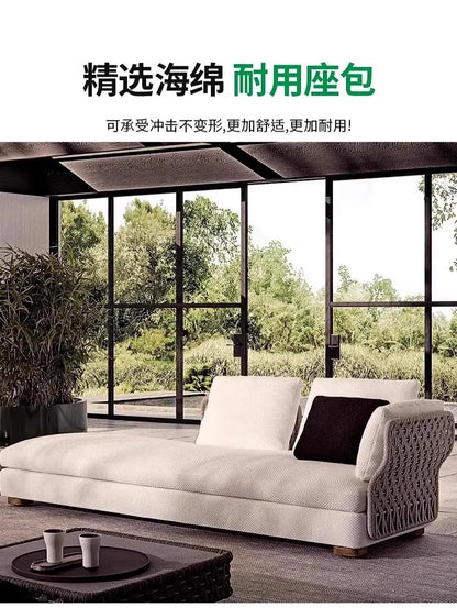 Homestay Outdoor Sofas Courtyard Leisure Balcony Garden Sofas Accent Wicker Woven Wicker Chair Furniture Arredo Giardino Lshysf