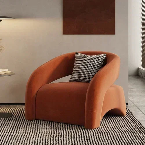 Sofa Esigner Curved Single Houndstooth Couch Nordic Living Room Balcony Leisure Creative Chair Designer