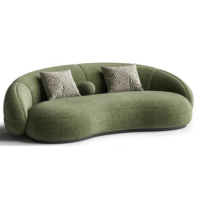 Nordic light luxury curved fabric sofa small apartment living room Internet celebrity model room club modern cashew