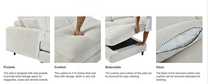 121" Modular Sectional Sofa Couch L Shaped Upholstered Sofa With Chaise Cushion Oversized 6 Seater Couches Sofas For Living Room